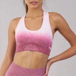 Gymshark Ombré Sports Bra Size Medium Seamless Racerback Pink